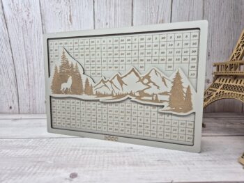 Копилка с цифрами A4 "Волк" 3000 | Деревянная копилка с гравировкой