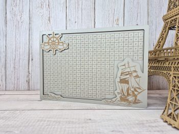 Krājkase ar cipariem А4 "Jūras kruīzam" 3000 | Koka krājkase ar gravējumu