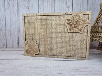 Копилка с цифрами A4 "Rock" 3000 | Деревянная копилка с гравировкой
